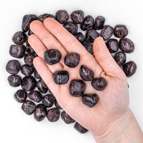 1 lb Tumbled Garnet Gemstone Crystals 25-40 Stones Bulk Gems Wholesale Rocks
